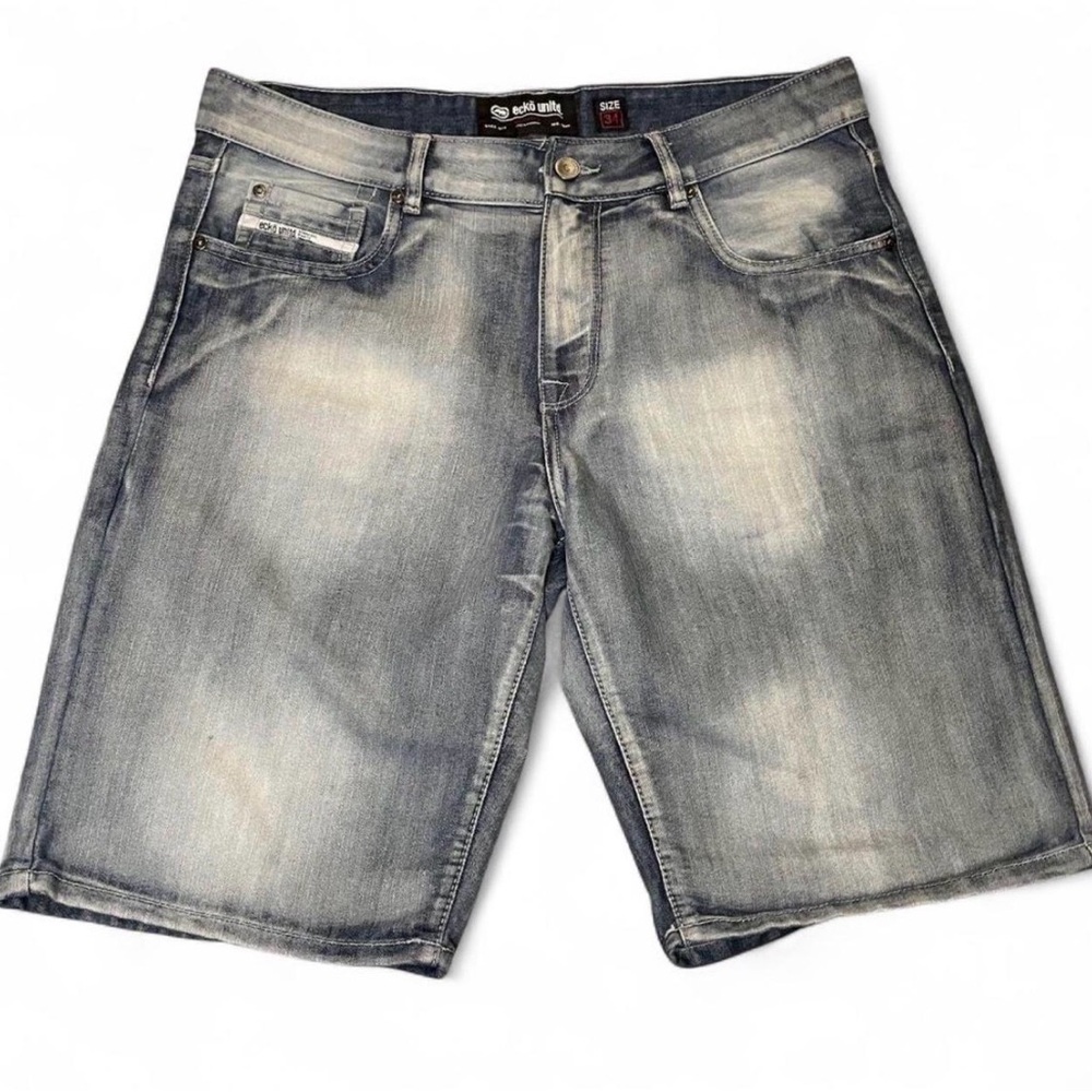 Ecko Unltd. Men's Size 34 Blue Faded Denim Jean‎ Shorts Jorts